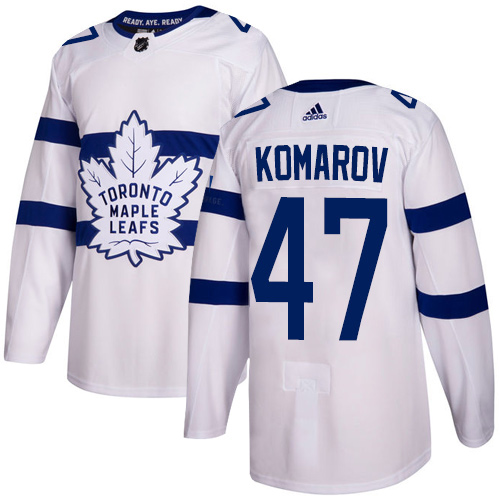 Herren Toronto Maple Leafs Eishockey Trikot Leo Komarov #47 Authentic Weiß 2018 Stadium Series